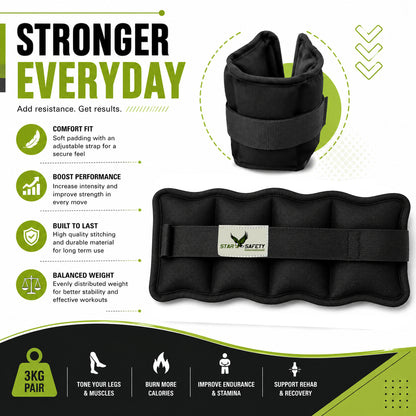 Star Safety APEX 3 — 3kg Training & Recovery Ankle Weights