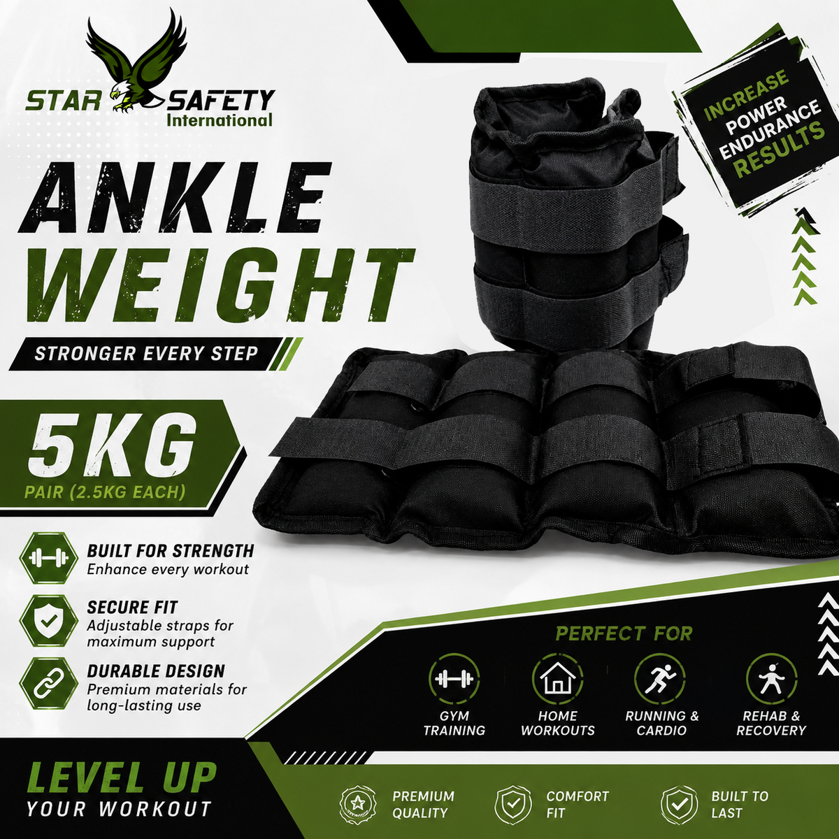 Star Safety APEX 5 — 5Kg Ankle Weights For Fitness