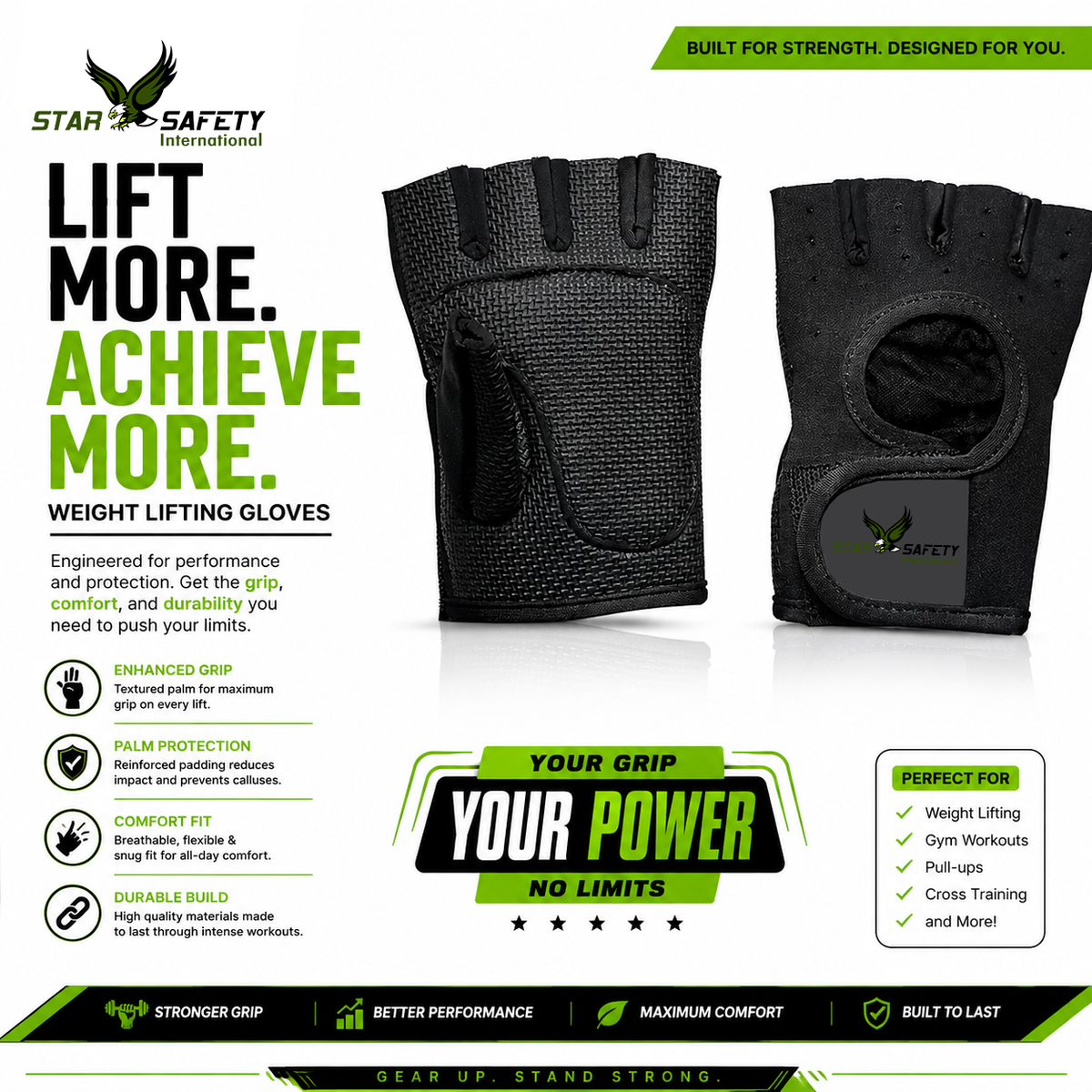 Star Safety Titan Grip — Performance Weight Lifting Gloves