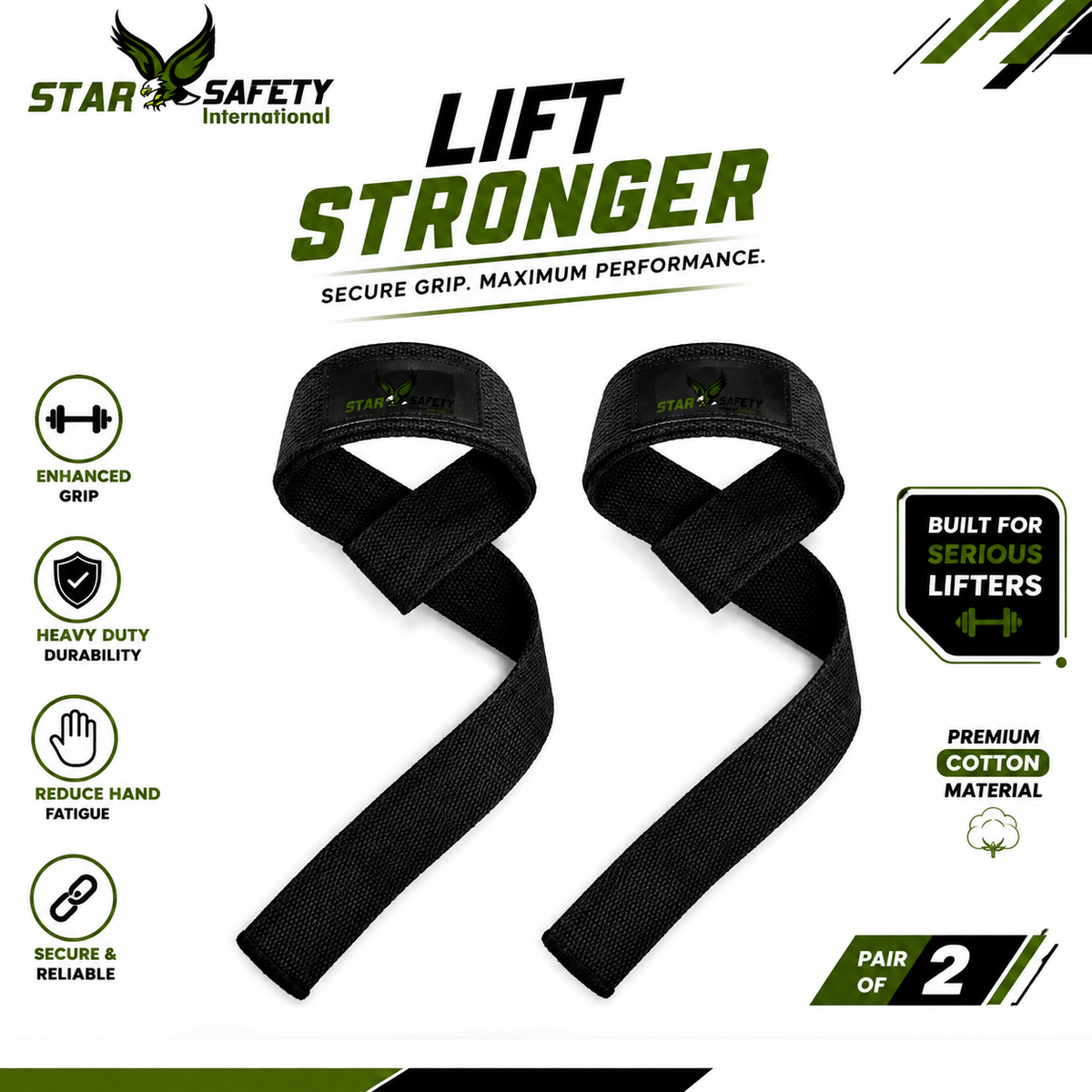 Star Safety Beast — Beast Lifting Straps for Heavy Lifting & Support