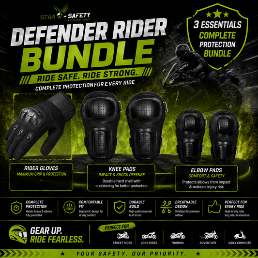 STAR SAFETY DEFENDER OFFER — Riding Gloves — Knee & Elbow Pads